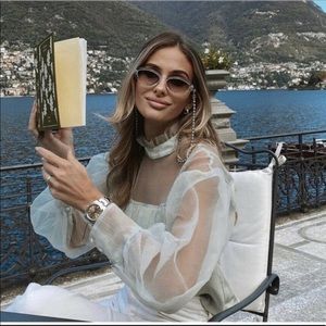 ZARA ORGANZA KNIT TOP LARGE